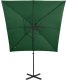 vidaXL Parasol wiszący z lampkami LED i słupkiem, zielony, 250 cm 5