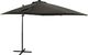 vidaXL Parasol wiszący z lampkami LED i słupkiem, antracytowy, 250 cm 1