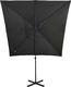 vidaXL Parasol wiszący z lampkami LED i słupkiem, antracytowy, 250 cm 6