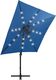 vidaXL Parasol wiszący z lampkami LED i słupkiem, lazurowy, 250 cm 4