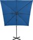 vidaXL Parasol wiszący z lampkami LED i słupkiem, lazurowy, 250 cm 6