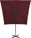 vidaXL Parasol wiszący ze słupkiem i oświetleniem LED, bordowy, 250 cm 6