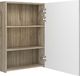 vidaXL Szafka łazienkowa z lustrem i LED, biel i dąb, 50x13x70 cm 5