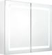 vidaXL Szafka łazienkowa z lustrem i LED, lśniąca biel, 80x12x68 cm 2
