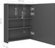vidaXL Szafka łazienkowa z lustrem i LED, lśniąca szarość, 50x14x60 cm 7
