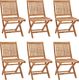vidaXL Składane krzesła ogrodowe, 6 szt., lite drewno tekowe 1
