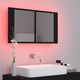 vidaXL Szafka górna z lustrem i LED 80cm czarna (804965) 4
