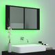 vidaXL Szafka górna z lustrem i LED 80cm czarna (804965) 5