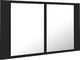 vidaXL Szafka górna z lustrem i LED 80cm czarna (804965) 1