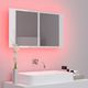 vidaXL Szafka górna z lustrem i LED 80cm biała połysk (804969) 4