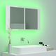 vidaXL Szafka górna z lustrem i LED 80cm biała połysk (804969) 5