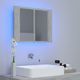 vidaXL Szafka górna z lustrem i LED 60cm szarość betonu (804960) 3