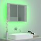 vidaXL Szafka górna z lustrem i LED 60cm szarość betonu (804960) 5