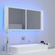 vidaXL Szafka górna z lustrem i LED 100cm biała (804980) 4
