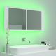 vidaXL Szafka górna z lustrem i LED 100cm biała (804980) 5