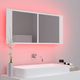vidaXL Szafka górna z lustrem i LED 100cm biała (804980) 6
