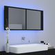 vidaXL Szafka górna z lustrem i LED 100cm czarna (804981) 5