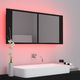 vidaXL Szafka górna z lustrem i LED 100cm czarna (804981) 7
