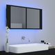 vidaXL Szafka górna z lustrem i LED 90cm czarna (804973) 3