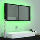 vidaXL Szafka górna z lustrem i LED 90cm czarna (804973) 4