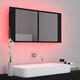 vidaXL Szafka górna z lustrem i LED 90cm czarna (804973) 5