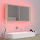 vidaXL Szafka górna z lustrem i LED 90cm dąb sonoma (804975) 4