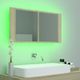 vidaXL Szafka górna z lustrem i LED 90cm dąb sonoma (804975) 5