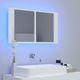 vidaXL Szafka górna z lustrem i LED 80cm biała (804964) 2