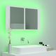 vidaXL Szafka górna z lustrem i LED 80cm biała (804964) 3