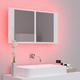 vidaXL Szafka górna z lustrem i LED 80cm biała (804964) 4