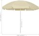 vidaXL Parasol plażowy, piaskowy żółty, 240 cm 5
