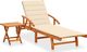 vidaXL Ogrodowy leżak ze stolikiem i poduszką, lite drewno akacjowe 1