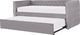 Shumee Łóżko wysuwane welurowe 90 x 200 cm szare GASSIN 1