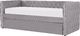 Shumee Łóżko wysuwane welurowe 90 x 200 cm szare GASSIN 4