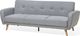 Shumee Sofa rozkładana 3-osobowa szara FLORLI 3