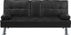 Shumee Sofa rozkładana ekoskóra czarna ROXEN 1