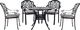 Shumee Zestaw ogrodowy stół i 4 krzesła czarny ANCONA 1