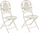 Shumee Zestaw 2 krzeseł ogrodowych metalowy złamana biel BIVIO 1