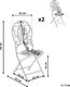 Shumee Zestaw 2 krzeseł ogrodowych metalowy złamana biel BIVIO 6