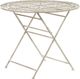 Shumee Stół ogrodowy metalowy 90 cm złamana biel BIVIO 1