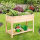 Costway Drewniana skrzynia donica podwyższona na warzywa i zioła 5