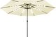 vidaXL Parasol ogrodowy z LED i metalowym słupkiem, 400 cm, piaskowy 1