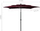 vidaXL 3-poziomowy parasol na aluminiowym słupku, bordowy, 2,5x2,5 m 8