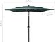 vidaXL 3-poziomowy parasol na aluminiowym słupku, zielony, 2,5x2,5 m 8
