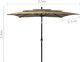 vidaXL 3-poziomowy parasol na aluminiowym słupku, taupe, 2,5x2,5 m 8