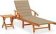 vidaXL Ogrodowy leżak ze stolikiem i poduszką, lite drewno akacjowe 1