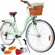 MalTrack Rower Miejski Citybike Dreamer 6-speed Mint 28" + Koszyk Paris 1