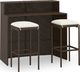 vidaXL 3-cz. zestaw mebli barowych do ogrodu, z poduszkami, brązowy 1