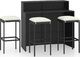 vidaXL 4-cz. zestaw barowy do ogrodu, z poduszkami, rattan PE, czarny 1