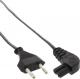 Kabel zasilający InLine Euro Typ C- Euro 8 C7 kątowy czarny 2m (16654G) 1